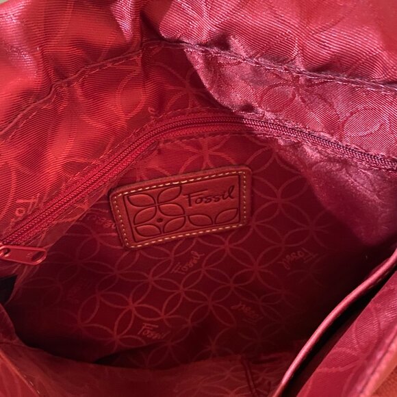 Fossil Red Leather Crossbody Bag - Picture 3 of 3
